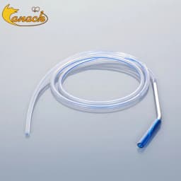 Canack 10pcs Pet Animal 100% Medical Silicone Round Channel Fluted Drains with Trocar