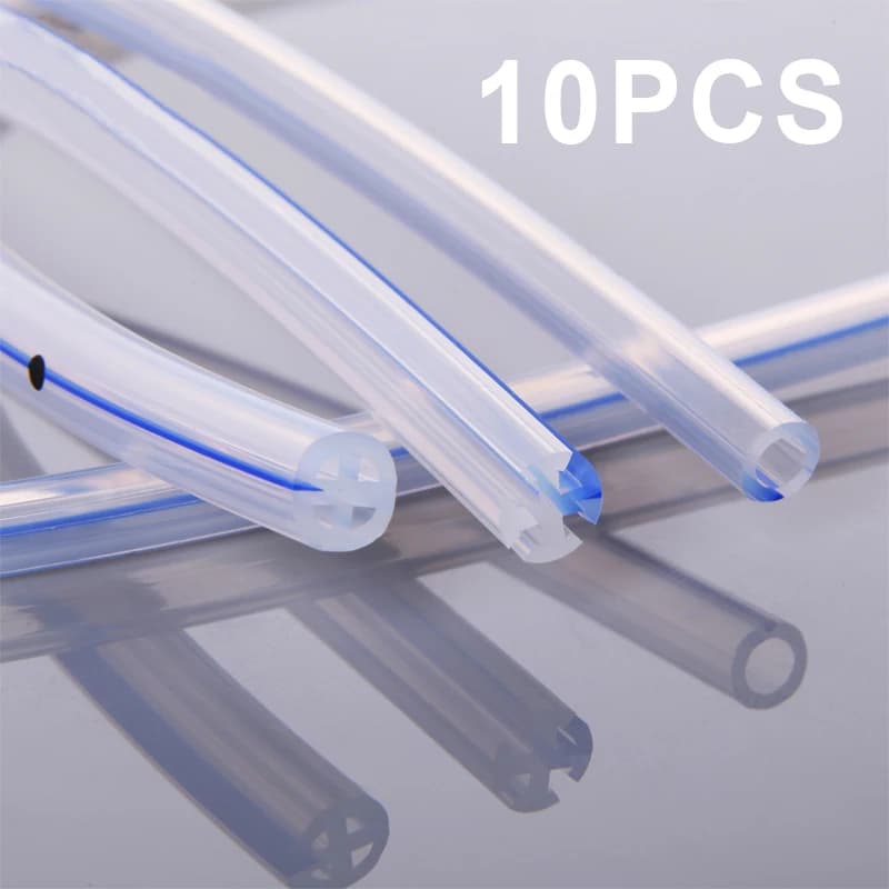Canack 10pcs Pet Animal 100% Medical Silicone Round Channel Fluted Drains with Trocar