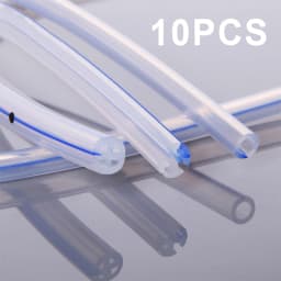 Canack 10pcs Pet Animal 100% Medical Silicone Round Channel Fluted Drains with Trocar
