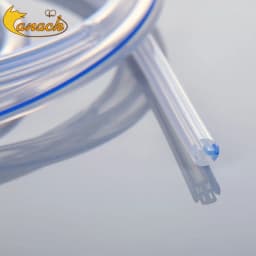 Canack 10pcs Pet Animal 100% Medical Silicone Round Channel Fluted Drains with Trocar