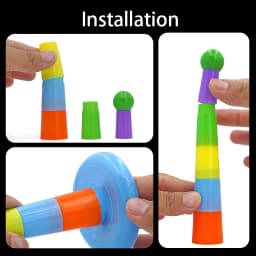Parrot Bird Toy Parrot Bite Chewing Toy Pet Bird Swing Ball Standing Toy Plastic Rings Training Intelligence Toy Game Supplies
