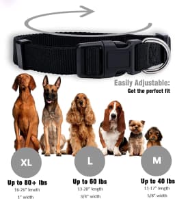 Durable Basic Nylon Dog Collar with Quick Release Adjustable for Extra Small Medium Dogs, Pet Training Supplies Accessories