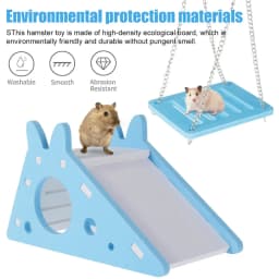 3Pcs Hamster Play Toy Guinea Pig Seesaw Hamster Ladder Hanging Chain Swing Easy Assembly DIY Hamster Cage Accessories