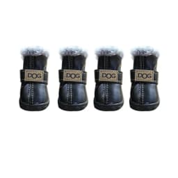 Warm Pet Snow Boots Fashion Waterproof Non Slip Winter Pet Dog Shoes Plush/PU Soft for 4Pcs/Set Winter