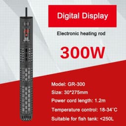 SUNSUN Aquarium Submersible Heater Fish Tank LCD Display Digital Adjustable Water Heating Rod