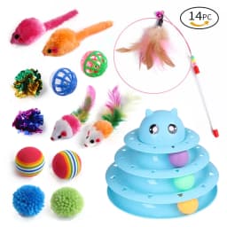 Kitten Toys Variety Cat Toy Combination Set Cat Toy Funny Cat Stick Sisal Mouse Bell Ball Cat Supplies 20 Pcs Set