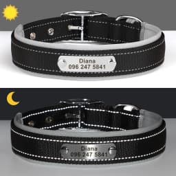 Personalized Dog Collar Reflective Dogs ID Collars Free Engrave Name Collars Adjustable for Small Medium Large Dogs Pet Pitbulls