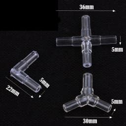 10PCS 4mm Aquarium Airline Tubing Connectors Plastic Inline Valve Hoses Joints Tee/Cross/Elbow/Y Shaped Air Pump Accessories