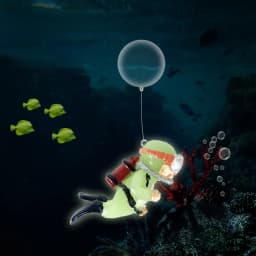 Luminous Green Mini Diver Kawaii Simulated Floating Frogman for Aquarium Ornaments Fish Tank Decoration Aquarium Accessories