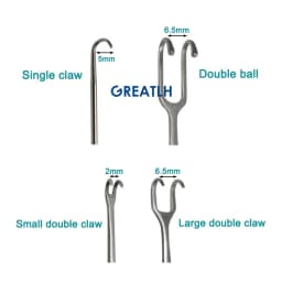 Nasal Bone Nose Bone Pull Hook Chisel Face Plastic Surgery Double Head Gold Handle Stainless Steel
