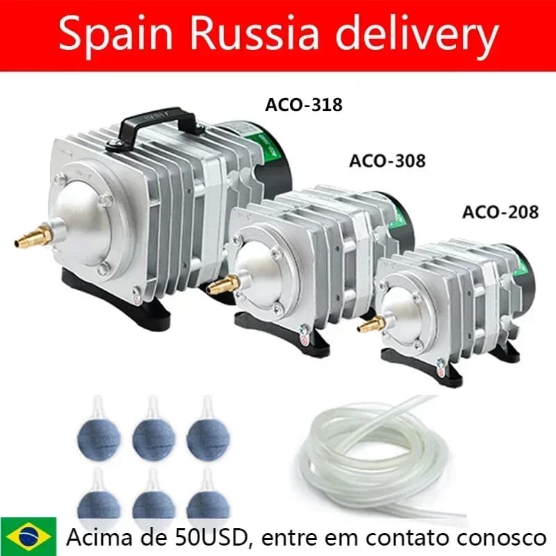 220V Hailea ACO-208 308 318 Electromagnetic Air Compressor Portable Koi Fish Tank Bubble Aquarium Air Pump Pond Aerator