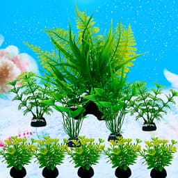 10PC Fish Tank DIY Artificial Aquarium Decor Mixed Color Plants Ornament Aquatic Plant