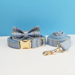 Plaid Dog Collar And Leash Set For Dogs Custom Engraved Nameplate Pet Supplies Dog Leash Grid 16