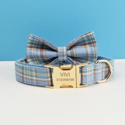 Plaid Dog Collar And Leash Set For Dogs Custom Engraved Nameplate Pet Supplies Dog Leash Grid 16