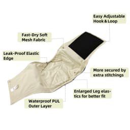 3 Pack Washable Male Dog Diaper Pet Sanitary Panties Reusable Nappy Belly Band Wrap Diapers Leak Proof Pee Pant for Dogs
