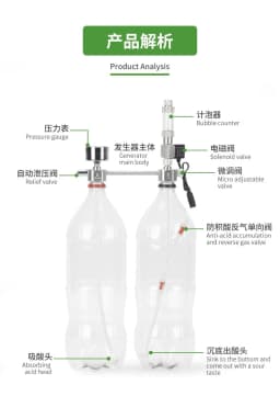 Aquarium DIY CO2 Generator System Kit CO2 Generator Bubble Counter Diffuser with Solenoid Valve for Aquatic Plant Growth Supplie