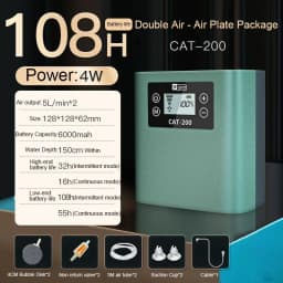 Ultra Silent Aquarium Aerator Lithium Battery Outdoor Fishing Oxygen Pump Rechargeable High-power Portable 3w-7.5w