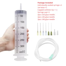 100-550ml Large Syringes With Tube for Liquid Plastic Syringes With Tip Cap for Glue Dispensing, Watering, Refilling, Feeding
