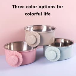 Dog Bowl Anti-tip Fixed Hanging Dog Bowl Dog Cage Stainless Steel Drinking Bowl Pet Bowl Pet Supplies