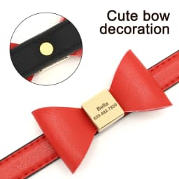 Personalized Dog Name Collar Soft PU Leather Puppy Cat Bowknot Necklace Anti-lost ID Collars for Small Medium Large Dogs Cats