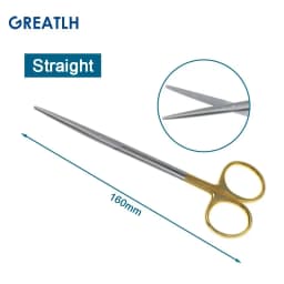 1pcs Autoclavable Tissue Scissors Stainless Steel Golden Handle Blunt Scissors Straight Head Curved Head Surgical Scissors