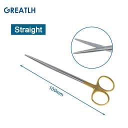 1pcs Autoclavable Tissue Scissors Stainless Steel Golden Handle Blunt Scissors Straight Head Curved Head Surgical Scissors