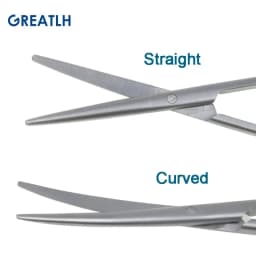 1pcs Autoclavable Tissue Scissors Stainless Steel Golden Handle Blunt Scissors Straight Head Curved Head Surgical Scissors