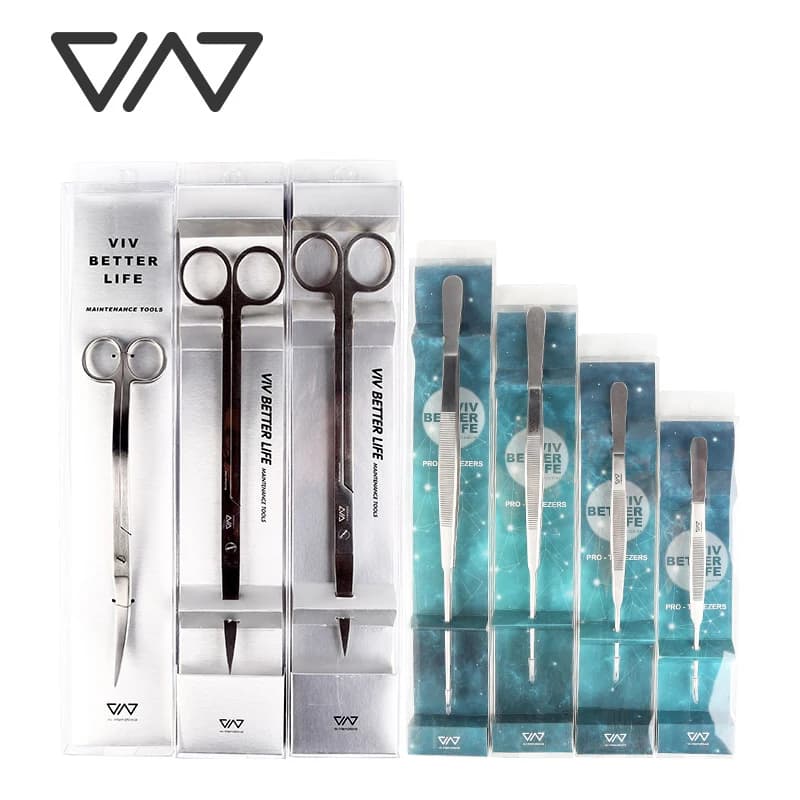 VIV Aquatic Stainless Steel Plant Scissors Tweezers Cleaning Tool ADA Quality