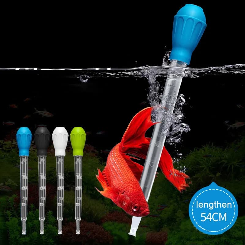 Lengthen 54cm Fish Tank Feces Cleaning Straw Siphon Water Changer Aquarium Cleaner Dropper Aquarium Accessories Cleaning Tools