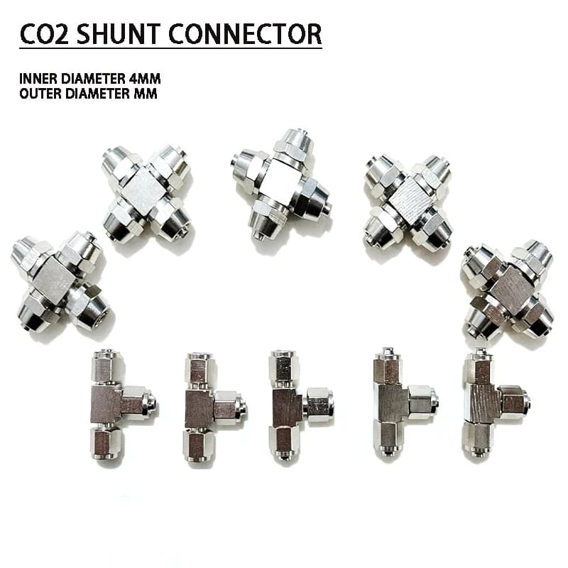 Aquarium CO2 Air Connection Valve Multiple Diverter CO2 System Accessories Air Pipe Stainless Steel Multiple Diverter 4 * 6mm