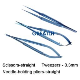 Autoclavable Straight Curved Needle Holding Pliers Scissors Ophthalmic Tweezers Ophthalmic Instrument Titanium Alloy
