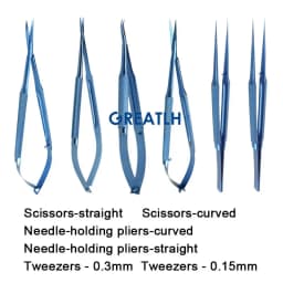 Autoclavable Straight Curved Needle Holding Pliers Scissors Ophthalmic Tweezers Ophthalmic Instrument Titanium Alloy