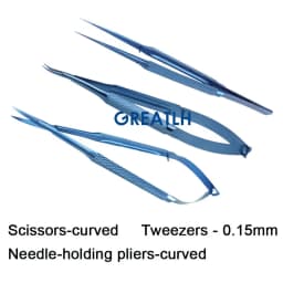 Autoclavable Straight Curved Needle Holding Pliers Scissors Ophthalmic Tweezers Ophthalmic Instrument Titanium Alloy