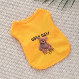 Dog Clothes Spring Summer Pet Puppy Vest Cat Cool Foam Bear Print Summer Waffle Tank Top XS-XXL