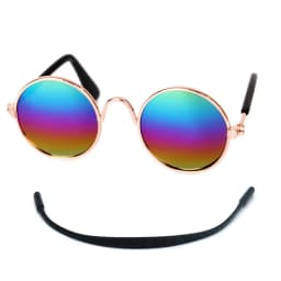 Dog Glasses Pet Vintage Round Glasses Cat Accessories Puppy Photos Props Decorations for Dogs Reflection Eyewear Glasses