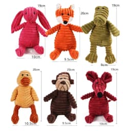 Corduroy Dog Toys for Small Large Dogs Animal Plush Dog Squeaky Toy Puppy Chew Toys Bite Resistant Pet Toy For Dogs Squeaker
