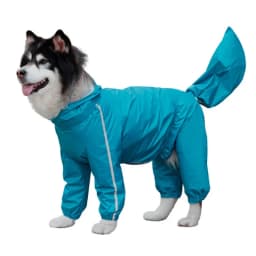 Dog Raincoat for Large Dogs Fully-Covered Hooded Waterproof Dog Rain Jacket with Removable Tail Cover Pet Clothes Husky Samoyed