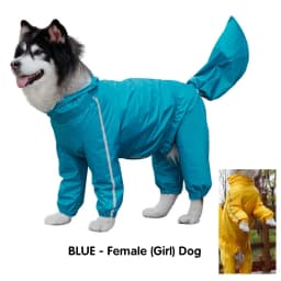 Dog Raincoat for Large Dogs Fully-Covered Hooded Waterproof Dog Rain Jacket with Removable Tail Cover Pet Clothes Husky Samoyed