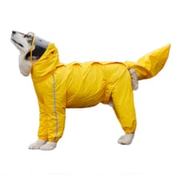 Dog Raincoat for Large Dogs Fully-Covered Hooded Waterproof Dog Rain Jacket with Removable Tail Cover Pet Clothes Husky Samoyed