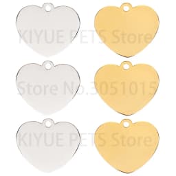 20PCS Heart-shaped Stainless Steel Dog ID Tag Pet Nameplate Pendant Custom Personality Engraved Cat Identity Necklace Accessorie
