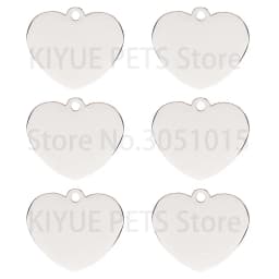 20PCS Heart-shaped Stainless Steel Dog ID Tag Pet Nameplate Pendant Custom Personality Engraved Cat Identity Necklace Accessorie