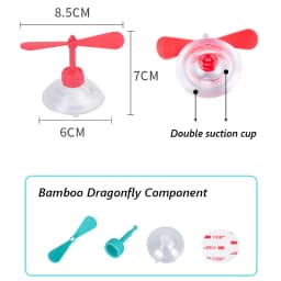 Pet Helmet Suction Cup Bamboo Dragonfly Cat Dog Cap Hat Funny Helicopter Propeller Mascotas Accessories Kid Motorcycle Headdress