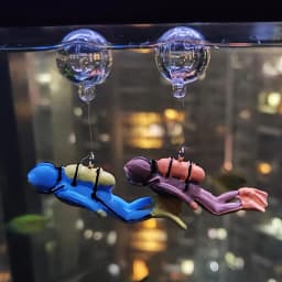Mini People Ornaments Aquarium Decoration Accessories Plants Stones Decor Turtle Fluorescent Colours For Fish Tank Reflective