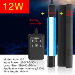 Fish Tank UV Disinfection Lamp Aquarium Sterilizer Germicidal Lighting withTiming Waterproof Bright Aquarium Sterilizer Lamp