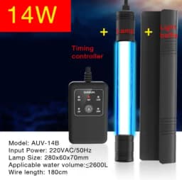 Fish Tank UV Disinfection Lamp Aquarium Sterilizer Germicidal Lighting withTiming Waterproof Bright Aquarium Sterilizer Lamp
