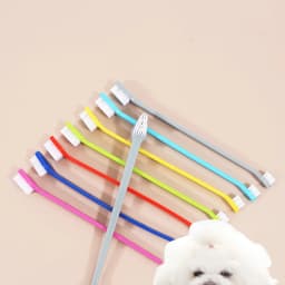 Double-headed Dog Toothbrush Portable Soft Multi-angle Pet Cleaning Tool Nontoxic Tooth Finger Brush