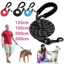 Pet Leashes Reflective Multi Color Round Rope Large Dog Collar Leash Training Running Rope Comfortable For Medium And Large Dogs