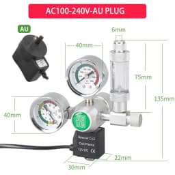 ZRDR DIY Aquarium CO2 Regulator Solenoid Valve Kit Check Valve Fish Tank CO2 Control System Reaction CO2 Pressure Reducing Valve