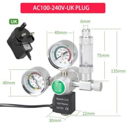 ZRDR DIY Aquarium CO2 Regulator Solenoid Valve Kit Check Valve Fish Tank CO2 Control System Reaction CO2 Pressure Reducing Valve