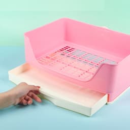 Pet Rabbit Large Drawer Toilet Anti-Overturning Fixed In Cage Small Animal Guinea Pig Adult Hamster Easy Clean Potty Trainer